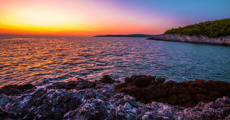 stunning summer landscape, popular croatian place - Premanture peninsula national park near Pula,...