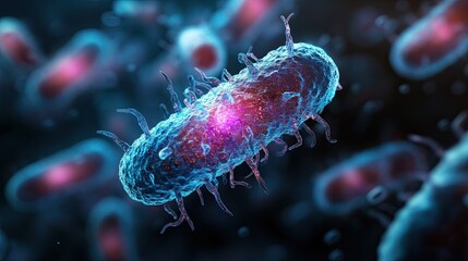 Lactic acid bacteria 3D rendering for probiotics, gut microbiome, or scientific visualization in health-related topics  