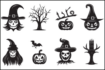 Evil Pumpkin and Haunted Skull Illustrations | Halloween Vector Art

