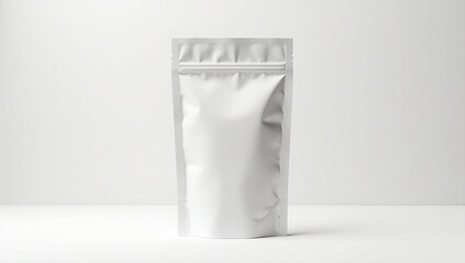 white plastic pouch on white for product placement 