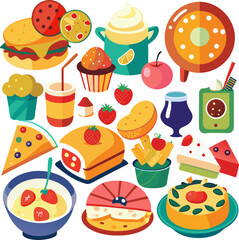 various food dishes .eps