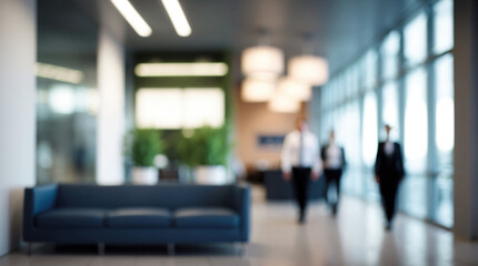 Blurred office lobby. Defocused image with a business feel. Backgrounds, offices and professional concepts.
