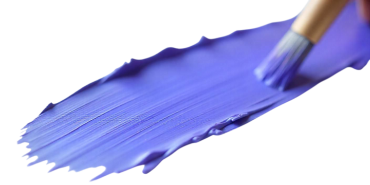 Paintbrush and purple paint, brush stroke 
