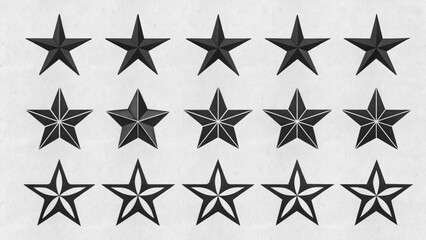 Obraz premium Isolated set of shiny silver and gold stars vector illustration with seamless pattern for Christmas holiday decoration design