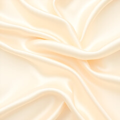Fototapeta premium Elegant flowing silk fabric in soft cream color creating a luxurious and smooth texture