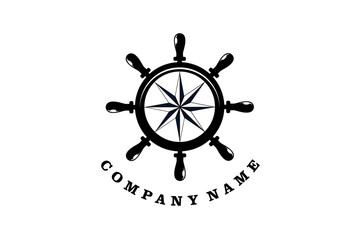 Obraz premium Maritime compass vector illustration, design transportation