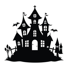 halloween castle vector illustration