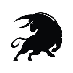 bull logo aggressive vector design concept silhouette style