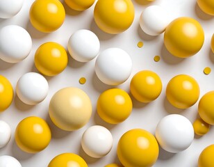 Abstract spheres in yellow and white