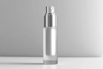 Frosted glass cosmetic bottle mockup