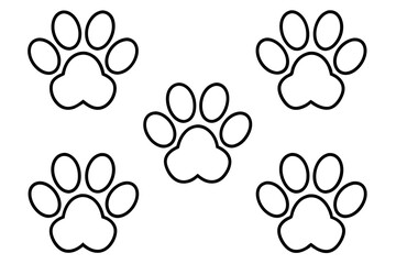 Fototapeta premium Pet Pawprint bandle set Vector Illustrations