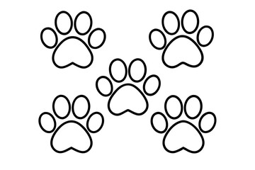 Obraz premium Pet Pawprint bandle set Vector Illustrations