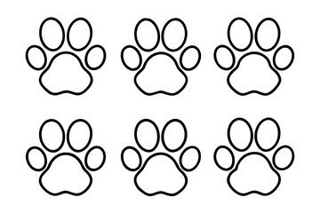 Pet Pawprint bandle set Vector Illustrations