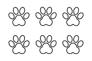 Pet Pawprint bandle set Vector Illustrations