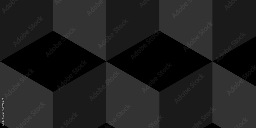 Poster abstract cube geometric tile and mosaic wall or grid backdrop technology wallpaper black cubic backg