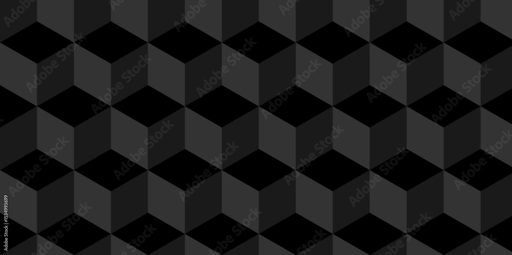Poster abstract cube geometric tile and mosaic wall or grid backdrop technology wallpaper black cubic backg