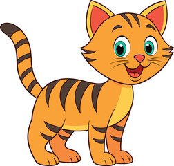 Cute cartoon orange tabby cat illustration