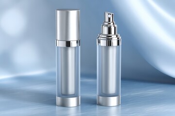 Frosted glass cosmetic bottle mockup
