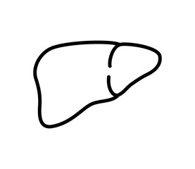 シンプルな肝臓のアイコンイラスト　ベクター
