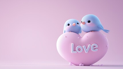 Blue birds on a heart representing love
