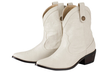 ウエスタンブーツ（white western ankle boots ）