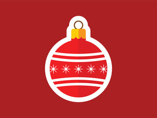 Obraz premium Simple Flat Style Christmas Bauble Ornament Decoration Icon Illustration