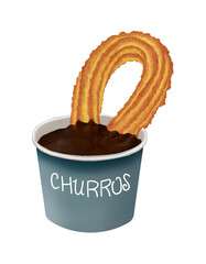 Mexican Style Churros with Chocolate Sauce

