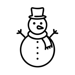 Adorable snowman with scarf and hat. Winter snowman illustration perfect for seasonal cards and festive designs. Snowman with stylish scarf, ideal for holiday decorations.