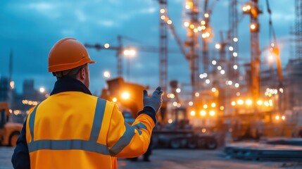 Construction Site Supervisor: A dedicated construction site supervisor, clad in a safety vest and hard hat.
