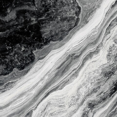 It features a deep black background adorned with striking white patterns, creating a visually...