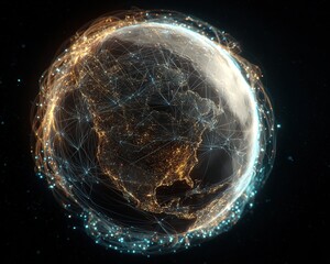 Obraz premium Global Network Earth. (3)