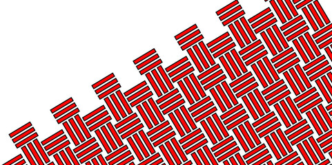 Colorful Weave Pattern Showing Repetition Useful as Background. Minimal line Seamless geometric pattern with shapes. Decoration and maze ornament square wall tile. rattan weave texture background.