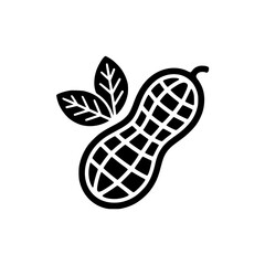 Peanut icon with leaves