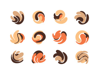 Abstract Flat Earth Tone Shape Element Graphic Design Collection