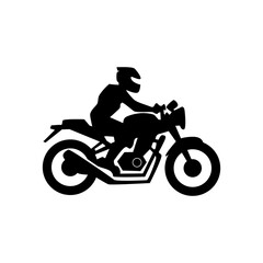 Motorbike rider vector illustration, motorbike grunge vector silhouette. Motorcycle community retro emblems and labels.