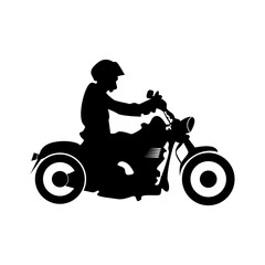 Motorbike rider vector illustration, motorbike grunge vector silhouette. Motorcycle community retro emblems and labels.