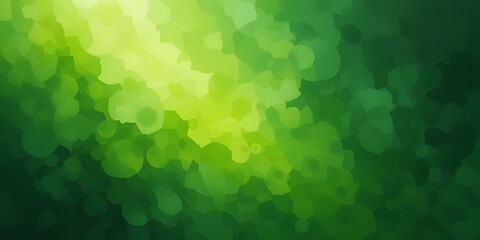 Abstract green bokeh background with soft glowing light and layered circular shapes