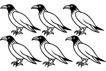 Raven Outline Design Collection