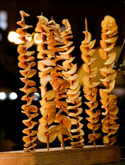 Crispy spring potato fries served fresh