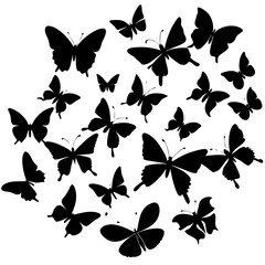 Fototapeta premium butterflies silhouettes set