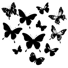 set of butterflies