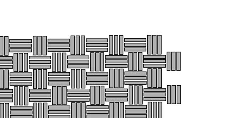 Gray Weave Pattern Showing Repetition Useful as Background. Minimal line Seamless geometric pattern with shapes. Decoration and maze ornament square wall tile. grey rattan weave texture background.