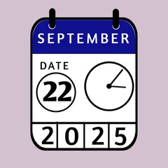 vector calendar icon,22 september ,September month calander,Date ,Illustration,Graphic design, September month date,day, holiday
