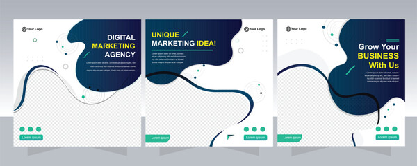 Abstract Digital Marketing Agency Social Media Post Templates