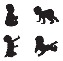 Collection of Cute Baby Silhouettes in Various Poses .  Capturing Childhood  A Beautiful Baby Silhouette Series .