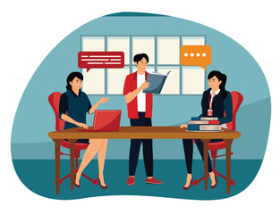 Student teamwork concept. Educational process with friends at college.