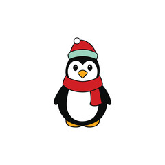 penguin with christmas hat