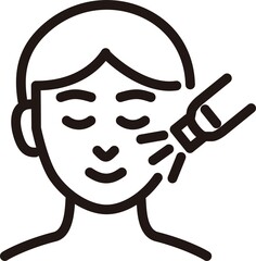 アイコン　メディカル　美容医療　美容整形　人物　女性　レーザー治療　ピクトグラム　デザイン　イラスト