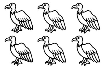 Vulture Sketch Line Art Collection