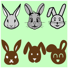 Rabbit Bunny Vector Set 9